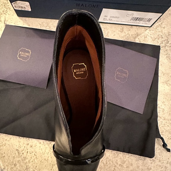 Malone Souliers black bootie worn once 6.5 they run a half size small ! - Picture 9 of 11